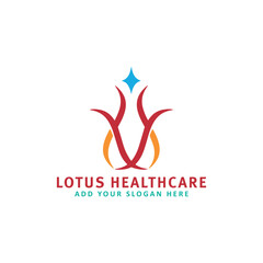 lotus health wellness yoga logo design vector
