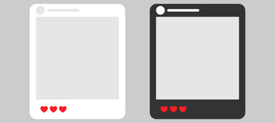 social media post frames with like hearts reactions | for social networks, engagement, and app interfaces