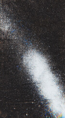 Grunge-style poster featuring a wooden texture gradient with chromatic elements creating a unique visual effect