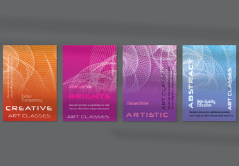 Flyer Layout with Curvy Lines on Bright Gradient Glow