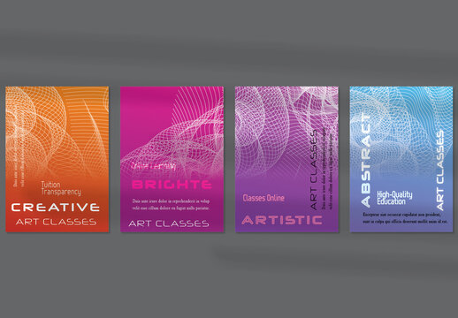 Flyer Layout with Curvy Lines on Bright Gradient Glow