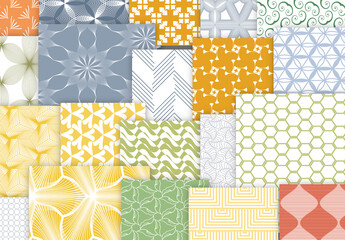 Seamles Simple Geometric Patters Bright Colored