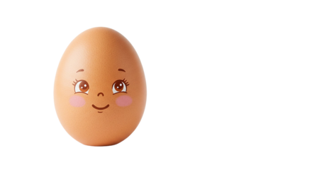 Egg with adorable eyes and cheeks – cute character-style egg illustration for children, cartoon animation, or festive Easter visuals

