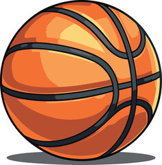 Orange basketball isolated on white, a vector illustration for sport and game play