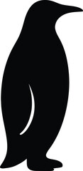 Silhouette Emperor penguin simple monochrome vector illustration