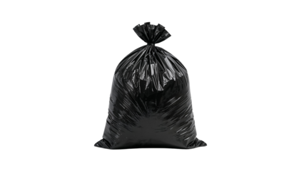 black garbage bag, isolated on transparent background