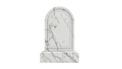 Fototapeta premium White Marble Tombstone, isolated on transparent background