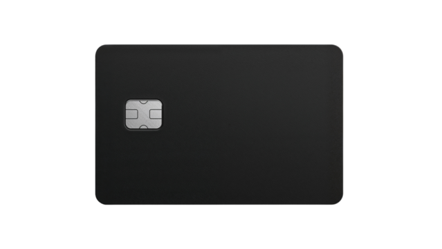Black Credit Card Close-Up isolated on transparent background png