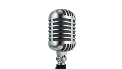 retro microphone isolated on transparent background png