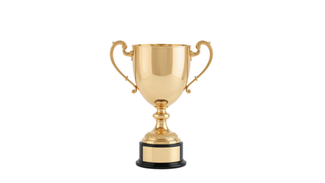 gold trophy cup isolated on transparent background png