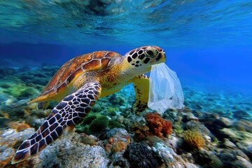 Fototapeta premium Plastic Free July: awareness effort, monthly campaign, global initiative, pollution issue, plastic reduction, environmental cause, single-use concern, public education, lifestyle shift, 