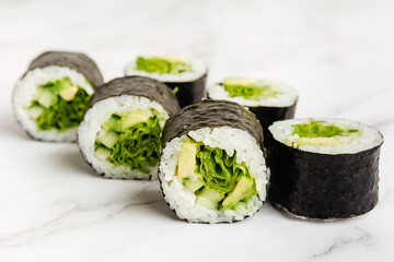 delivery of Japanese rice and fresh fish dishes