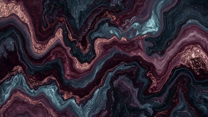 Obraz premium Cosmic Marble Galaxy in Deep Purple and Gold Tones with Swirling Nebula Textures and Star Clusters