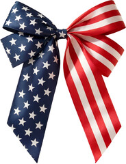 USA Patriotic American Flag Giant Bow Transparent PNG decoration of Satin Half and Half.  Happy 4th of July USA AMERICAN Flag Pattern Satin Ribbon