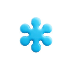 Obraz premium Blue abstract shape resembling snowflake or flower with rounded edges, isolated on transparency background. design is simple and modern, evoking sense of calm and creativity
