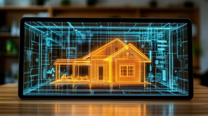 Digital home design on tablet
