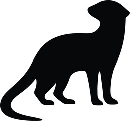 Silhouette meerkat standing upright isolated vector illustration