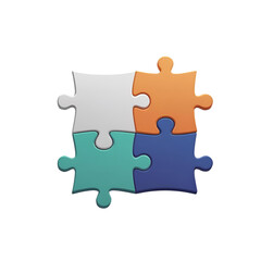 A logo representing puzzle and assembly