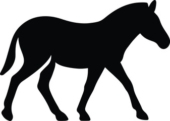 Silhouette of a horse walking black vector illustration