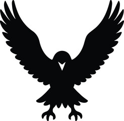 Silhouette of a bird flying open wings vector illustration