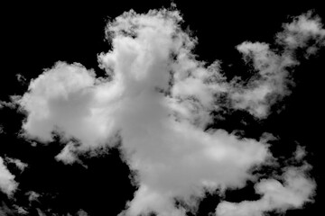 White clouds isolated on black background