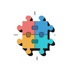 Fototapeta premium A logo representing puzzle and assembly