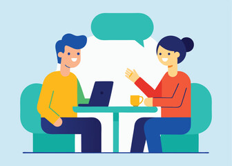 Happy colleagues collaborating on project at cafe