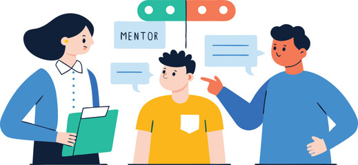 Mentoring session young professional guidance support teamwork