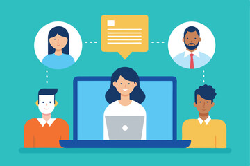 Online collaboration teamwork remote work virtual meeting