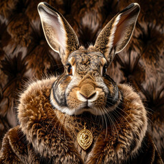 Obraz premium conejito, animal, aislada, mamífero, mascota, pascua, pelaje, blanco, blando, liebre, miniatura, café, corona, rey