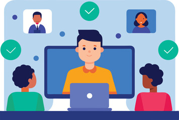 Online team meeting collaboration virtual communication