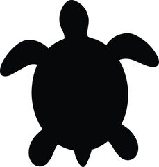 Silhouette sea turtle simple black design vector illustration
