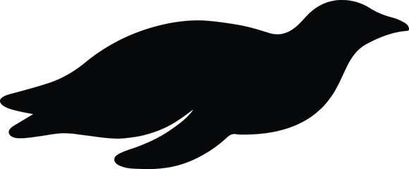 Silhouette Seal swimming in the ocean vector illustration