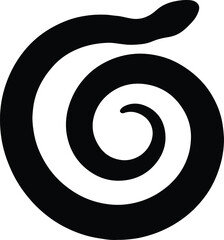Silhouette snake symbol swirl coil vector illustration