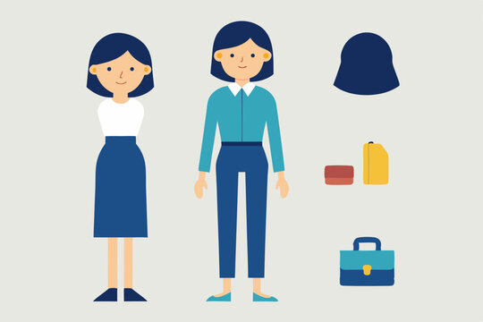 Character Design Customizable Businesswoman Illustration -  Create Your Ideal Professional Woman