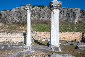 Ruins at archaeological area of Philippi, Greece