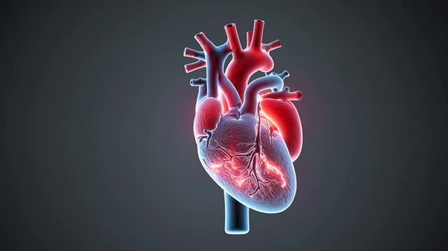 Human heart showing myocardial infarction