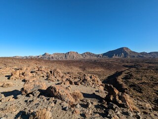 Tenerife panorama landscape,beautiful nature view mountains from hiking trips on Tenerife island, Canary Islands Spain