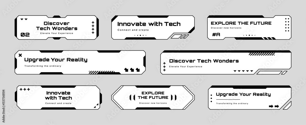 Poster Hud text box frame vector layout for future interface design and cyber graphic element. Technology and innovation concept.