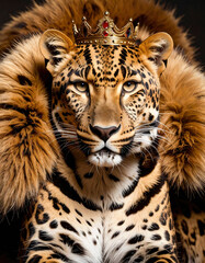 Fototapeta premium leopardo, tigre, felinos, animal, fauna, inhospitalario, felíno, zoo, mamífero, naturaleza, depredador, raya, carnivoros, corona, rey