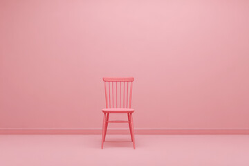 minimalist chair designed for  trends featuring striking bright pink accent on clean solid background