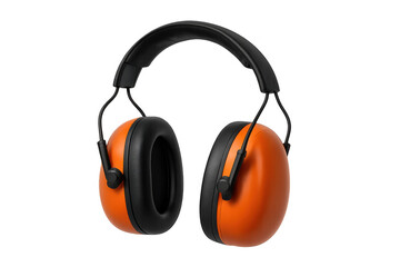 Ear protection headphones isolated on transparent background, ensuring safety in noisy environments