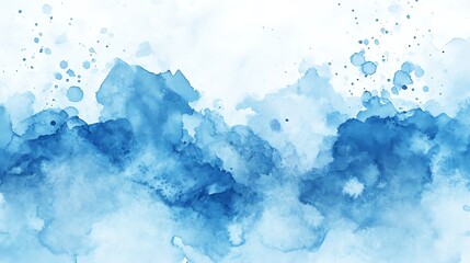 Fototapeta premium Abstract watercolor splash, cool blue hues, capturing a summer day, PPT background (3)
