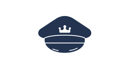 Illustration of a Navy Peaked Cap with Crown Military Uniform Authority Leadership and Dignity