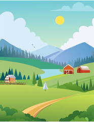 landscape with houses