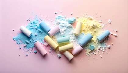 Colorful powders explode on pink background, a vibrant holi festival celebration of color and art