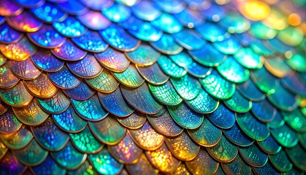 Captivating closeup, a vibrant mermaid tail shimmers with oceanic wonder and mythical allure
