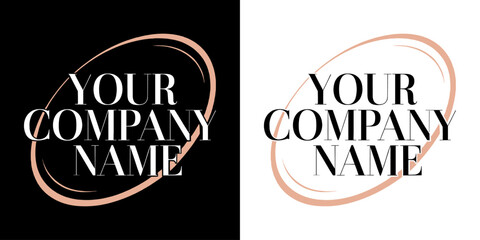 Elegant Company Logo Vector Design: Feminine Style Circle Graphic, Branding Template, Minimalist Business Logo, Customizable Logo for Brands