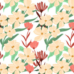 Seamless flower pattern. Abstract pattern. Textile print pattern. White background.