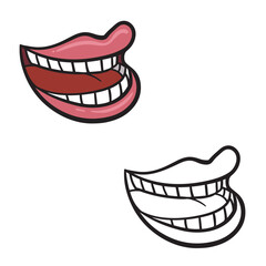 Cartoon mouth vector illustration. Simple design
